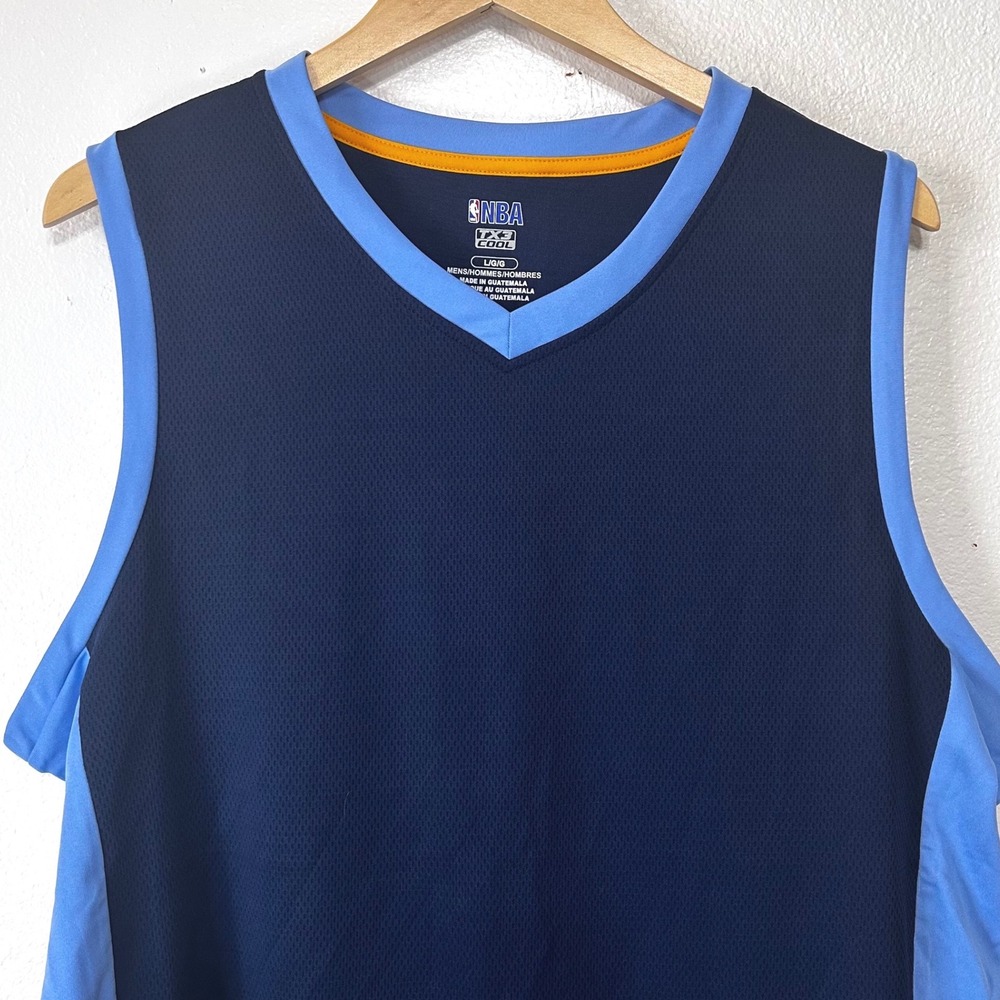 NWOT NBA TX3 Cool Mens Large Navy Blue Light Blue Basketball Tank Top Jersey Gym - Picture 2 of 6